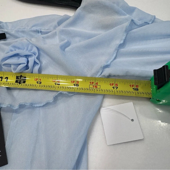 19 Cooper Women’s Off The Shoulder Long Sleeve Top Blue Size Small NWT - Picture 6 of 8